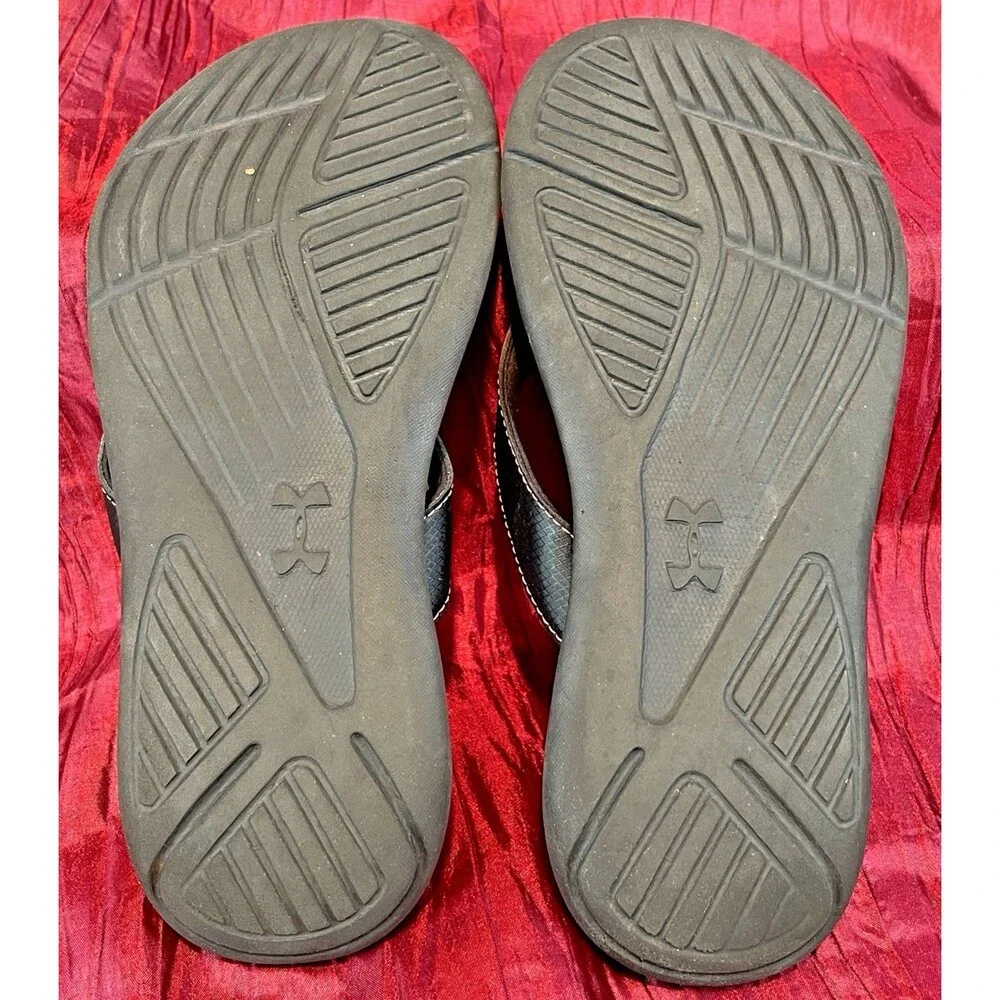 Girls Under Armour 4D Foam Pink/Black Comfort Padded Thongs FlipFlops Sandals 5Y